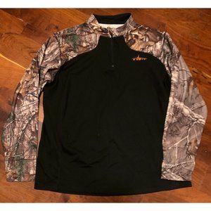 Habit Men's Size L Pullover Sweatshirt Quarter Zip Scent-Factor Realtree Camo